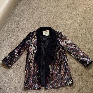 Multicolor Sequin Oversized Blazer